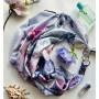 Дизайнерська шовкова хустка My Scarf "Блакитна троянда" 90 на 90 см  з каменем аметист