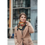Дизайнерська шовкова хустка My Scarf "Золотий шик" 90 на 90см прикрашений натуральним камінням тигрове око