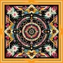 Велика дизайнерська хустка My Scarf "Карпатська зірка" 70 на70 см золото