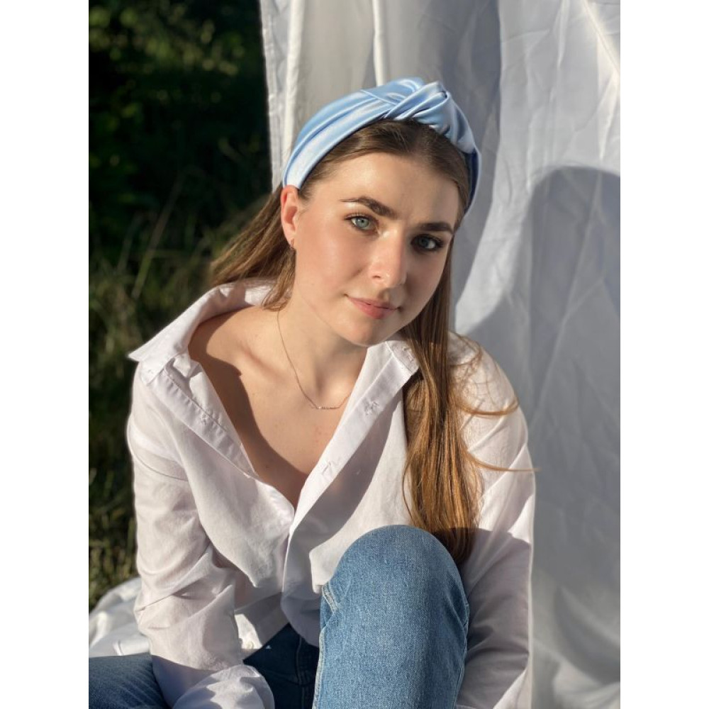 Блакитний атласний обруч від MyScarf