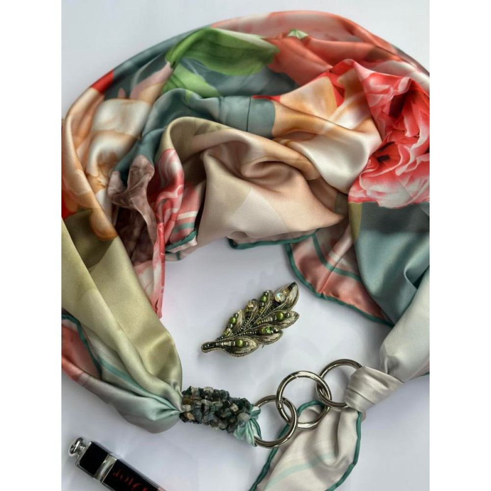 Дизайнерська хустка "Натхнення навесні" колекція VIP від бренду My Scarf, подарунок жінці