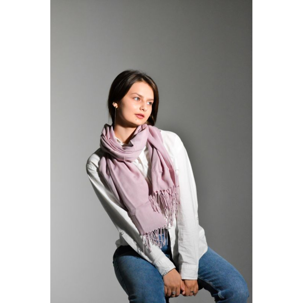 Кашеміровий ніжно-рожевий теплий шарф від бренду MyScarf