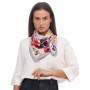 Дизайнерська шовкова хустка My Scarf "Морський бриз" 90 на 90 см прикрашений  натуральним агатом