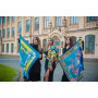 Дизайнерська яскрава хустка "Квіти України" MyScarf 90 на 90 см