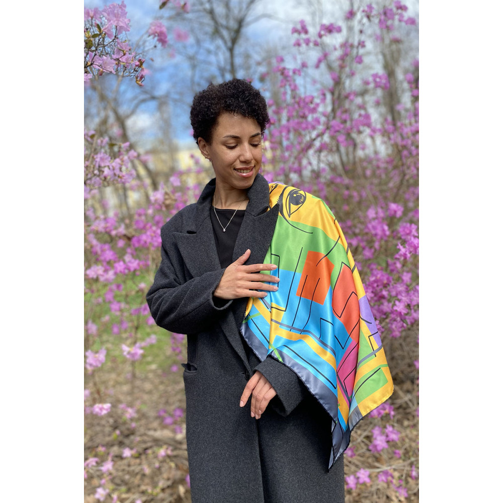 Дизайнерська хустка "Силует" My Scarf, 90 см на 90 см