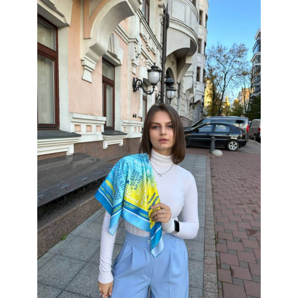 Шовкова хустинка «Побажання кожному украінцю» колекція "Україна" від My Scarf