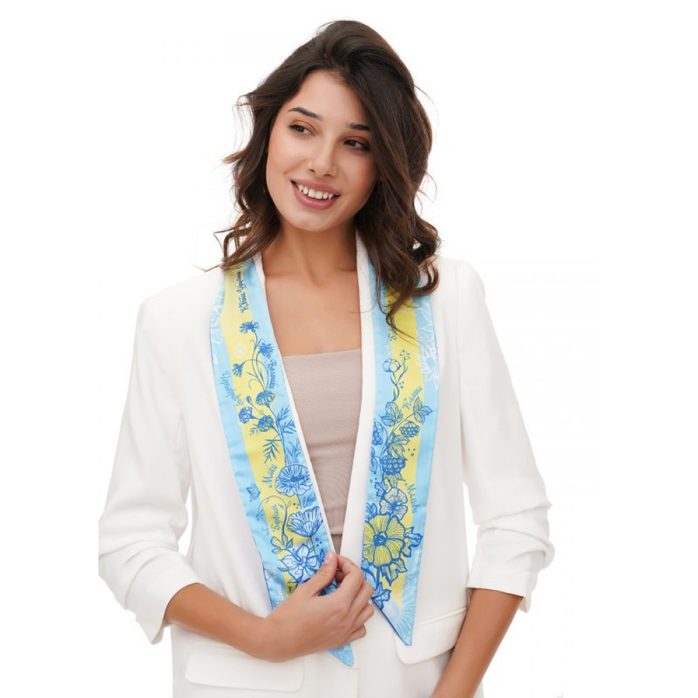 Твіллі двосторонній Квіти України світлий від Myscarf