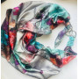 Дизайнерська хустка My Scarf "Райський острів" 90 на 90 см прикрашена корралом