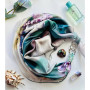 Дизайнерська шовкова хустка My Scarf "Бірюзовий риф" на 90 см з каменем амазоніт