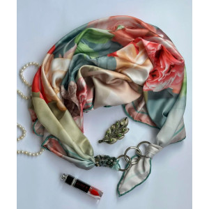 Дизайнерська хустка "Натхнення навесні" колекція VIP від бренду My Scarf, подарунок жінці