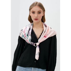 Дизайнерська хустка "Рожевий десерт" колекція VIP від бренду my scarf, подарунок жінці, прикрашений аметистом!