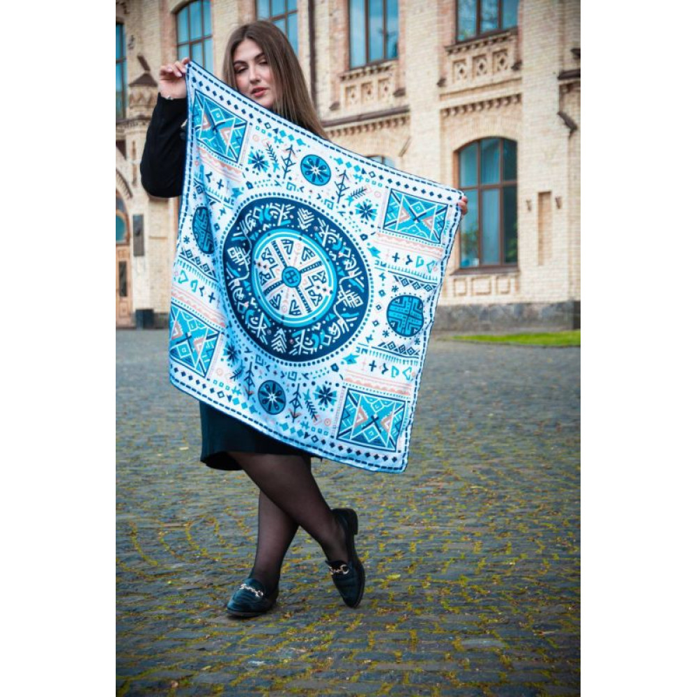 Велика дизайнерська хустка My Scarf "Круговорот життя 90 на 90 см
