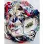 Дизайнерська шовкова хустка My Scarf "Весняний сад" 90 на 90 см  з каменем амазоніт