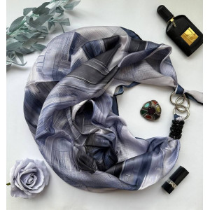 Дизайнерська шифонова хустка на кільцях My Scarf "Крижане серце" 90 на 90 см
