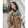 Дизайнерська шовкова хустка My Scarf "Квіти Парижу" 90 на 90 см прикрашена натуральною яшмою