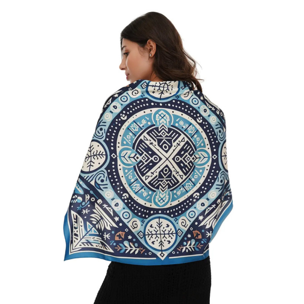 Дизайнерська велика хустка "Морозний ранок" My Scarf 90 на 90 см