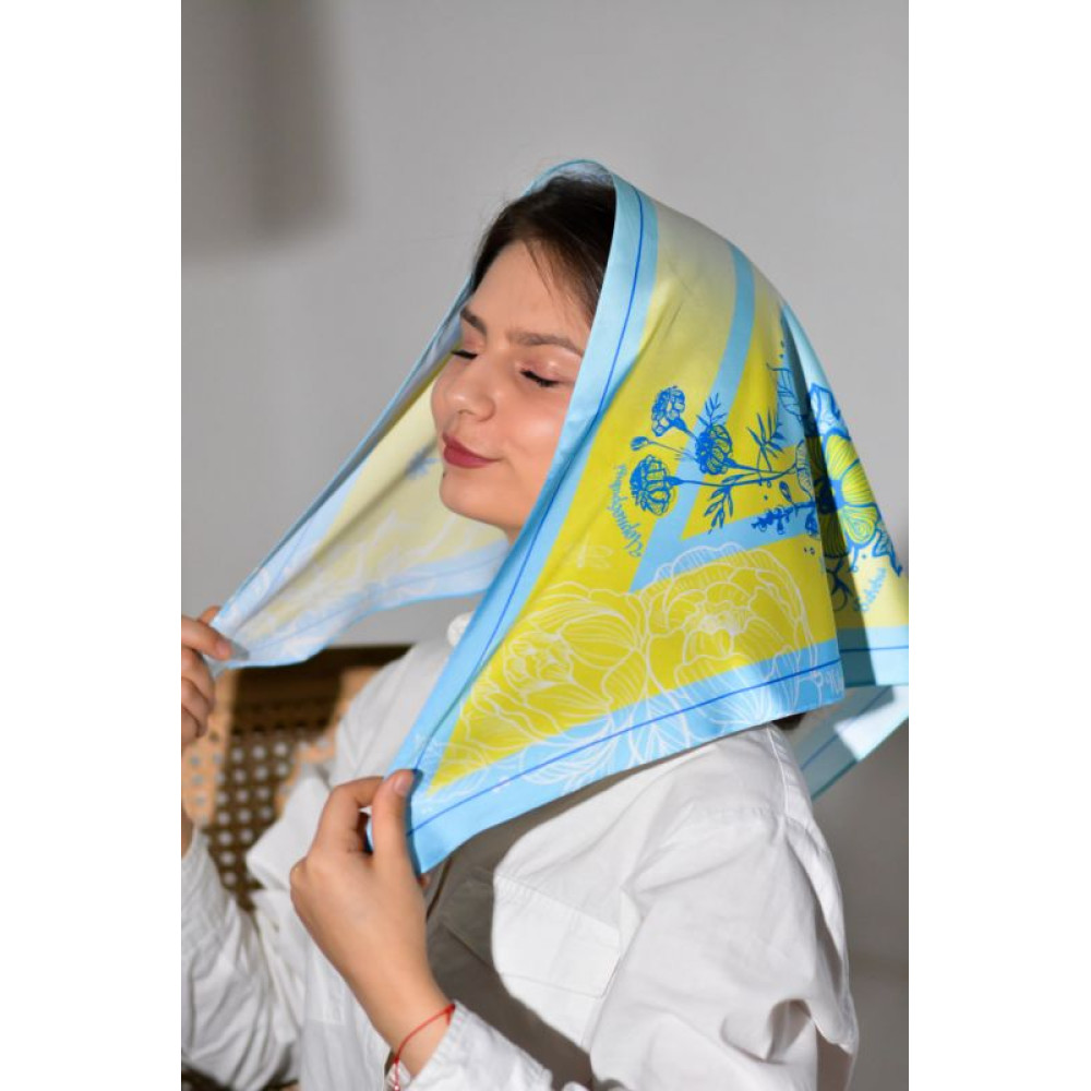 Шовкова косинка «Квіти Украіни" від My Scarf