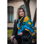 Дизайнерська яскрава хустка "Квіти України" MyScarf 90 на 90 см