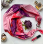 Дизайнерська хустка "королівський корал" від бренда My Scarf, прикрашена натуральним каменем корал