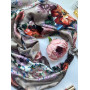 Дизайнерська шовкова хустка My Scarf "Вальс квітів" 90 на 90 см  прикрашена гранатом