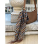 Коричневий твіллі з пір`ям страуса My Scarf