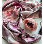 Дизайнерська шовкова хустка My Scarf "Рожева троянда" 90 на 90 см  з каменем гранат