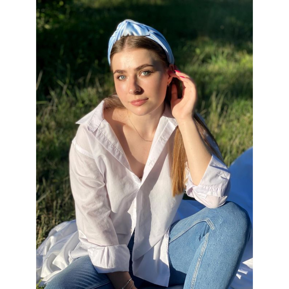 Блакитний атласний обруч від MyScarf