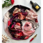 Дизайнерська шовкова хустка My Scarf "Серце красуні" 90 на 90 см прикрашений  натуральним коралом