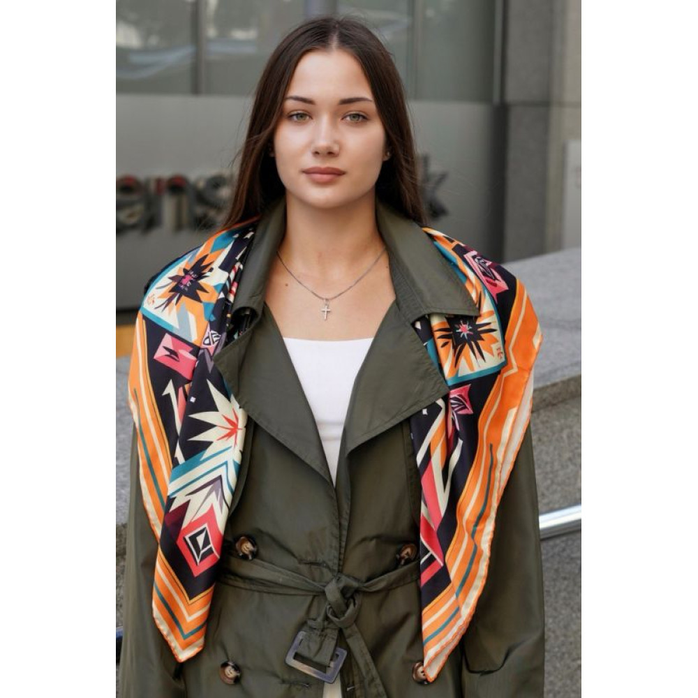 Велика дизайнерська хустка My Scarf "Карпатська зірка" 90 9 см золото
