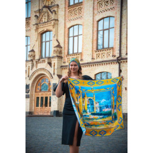 Дизайнерська яскрава хустка "Мій Крим" MyScarf 90 на 90 см