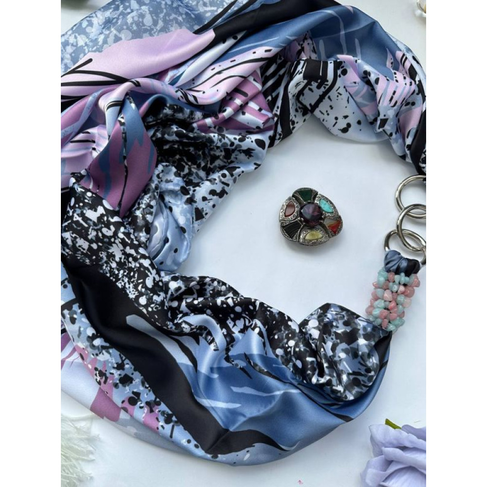 Дизайнерська хустка "Блакитна лагуна" від бренду My Scarf, преміум колекція