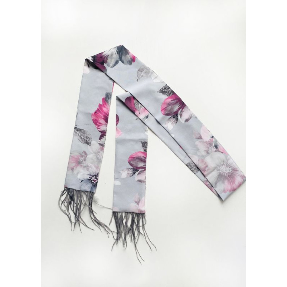 Краватка Твіллі з пір`ям, шарфик-краватка, шарф-стрічка My Scarf