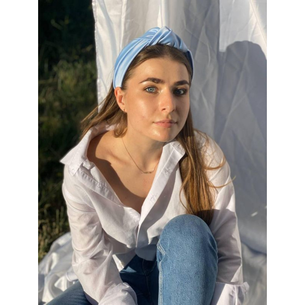 Блакитний атласний обруч від MyScarf