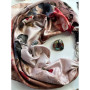 Дизайнерська шовкова хустка My Scarf "Квітка кохання" 90 на 90 см  з каменем гранат