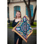 Велика дизайнерська хустка My Scarf "Карпатська зірка" 70 на70 см золото