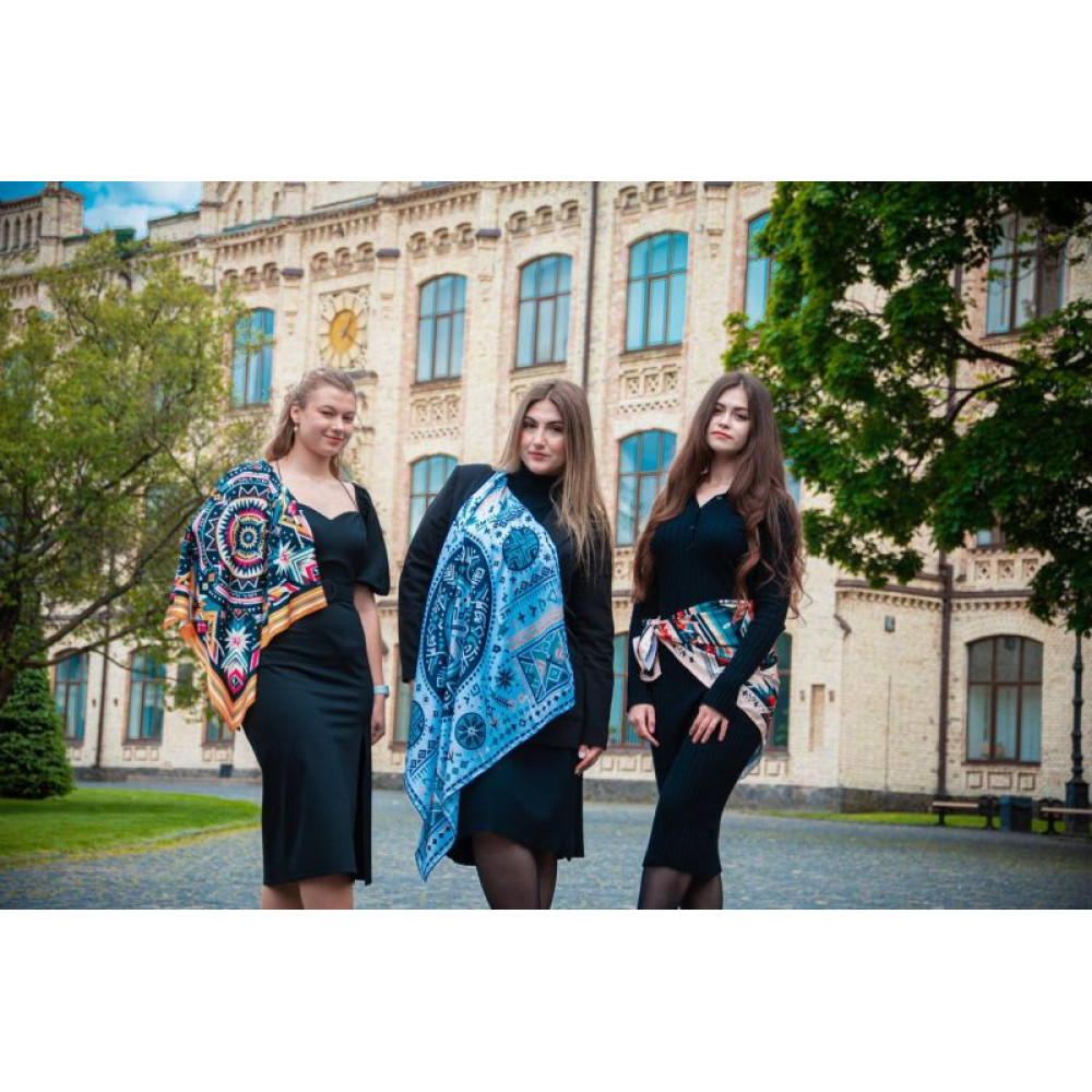 Велика дизайнерська хустка My Scarf "Круговорот життя 90 на 90 см
