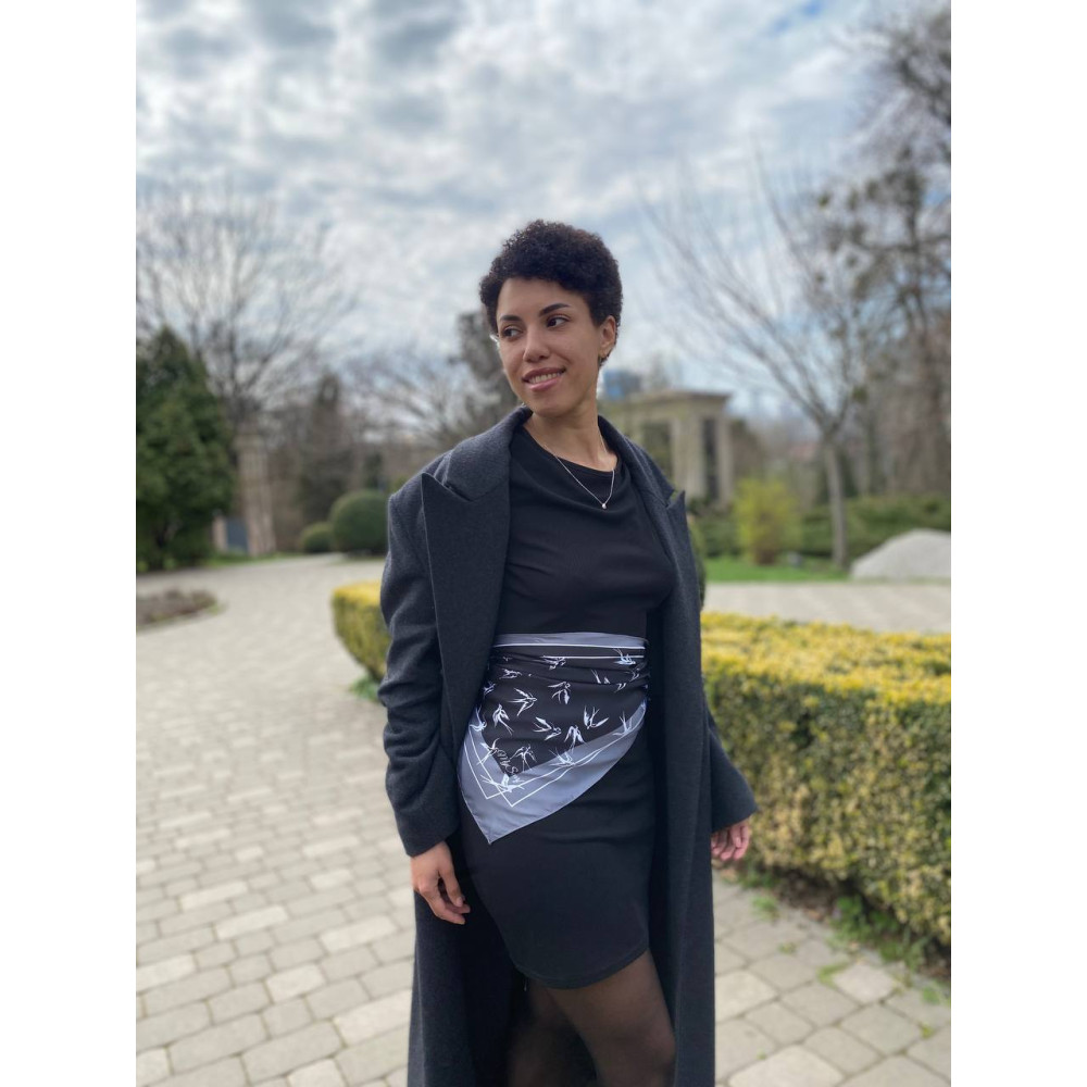 Дизайнерська косинка "Київські ластівки" My Scarf,  70 см на 70 см на 100 см