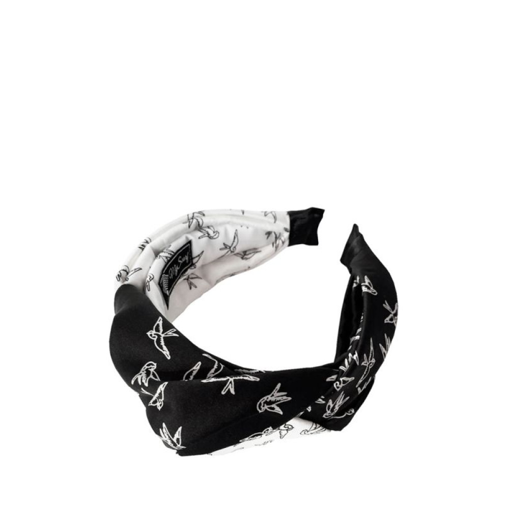 Стильний чорно-білий обруч із вузлом My Scarf