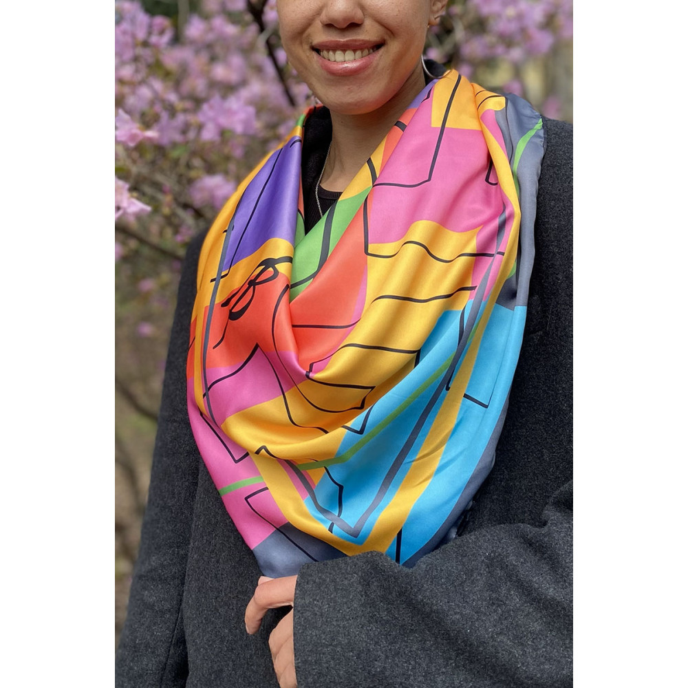 Дизайнерська хустка "Силует" My Scarf, 90 см на 90 см