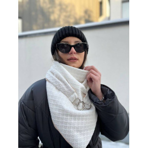 Стильний трикотажний, білий шарф, 2-сторонній Шарф-снуд My Scarf