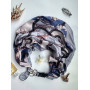 Дизайнерська хустка My Scarf "Сапфірове сяйво" 90 на 90 см прикрашена агатом