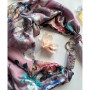 Дизайнерська шовкова хустка My Scarf "Рожева перлина" 90 на 90 см  з каменем рожевий кварц і амазоніт