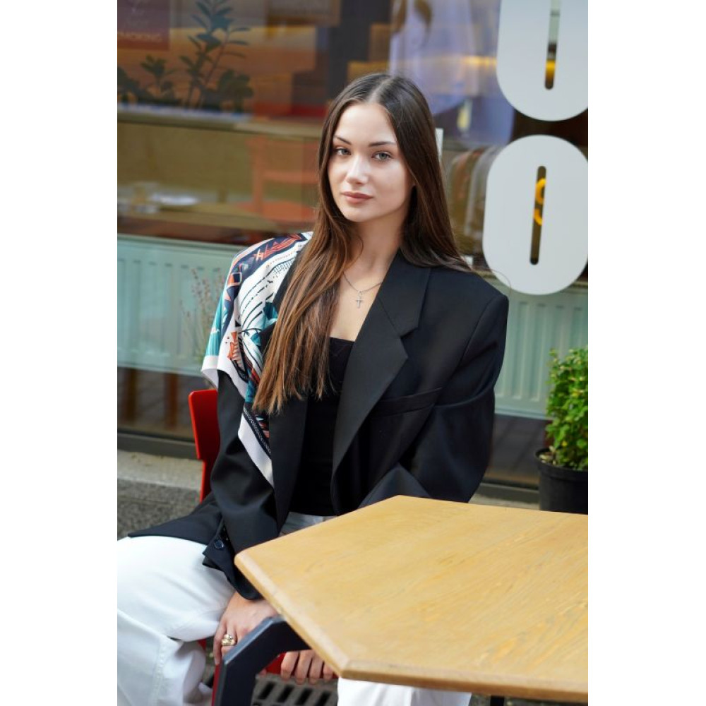 Косинка дизанерська  "Косовські мотиви" My Scarf, 70х70х100 см, шовк