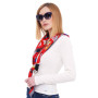 Дизайнерська шовкова хустка My Scarf "Гра пристрасті" 90 на 90 см прикрашений  натуральним коралом