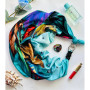 Дизайнерська шовкова хустка My Scarf "Сніданок у Тіфані" 90 на 90 см  з каменем бірюза