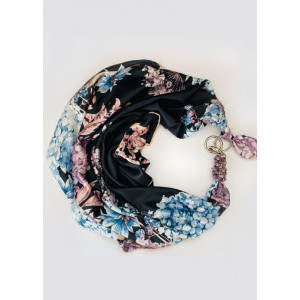 Дизайнерська хустка "Блакитна гортензія" колекція VIP від бренду my scarf, подарунок жінці, прикрашений аметистом!