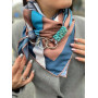 Дизайнерська шовкова хустка My Scarf «ГЕОМЕТРІЯ КОХАННЯ» 90 на 90 см, прикрашена камінням
