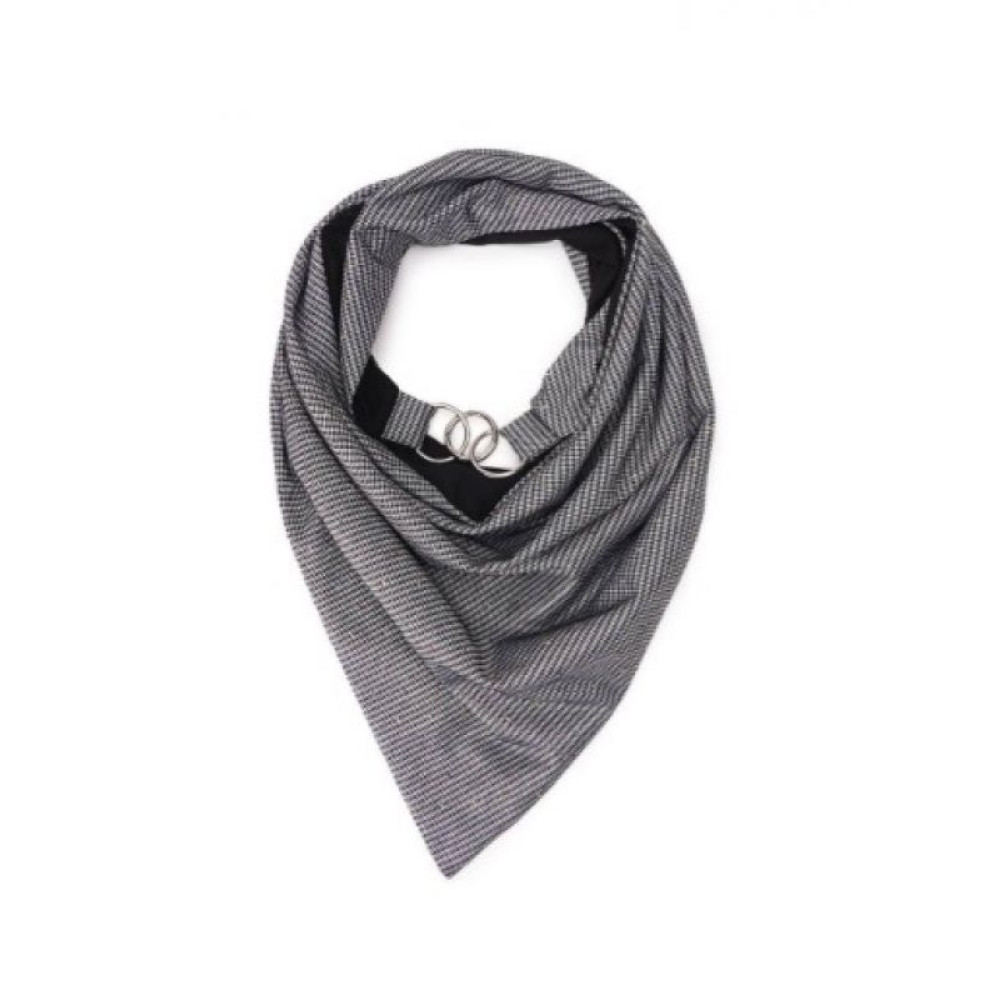 Шарф теплий сірий трикотаний My Scarf двосторонній унісекс, 100х100х150 см