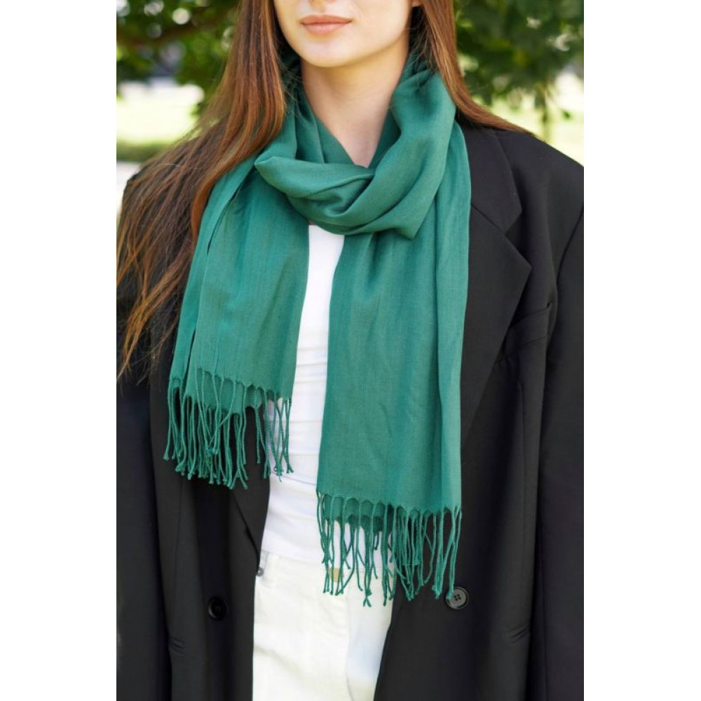 Жіночий зелений шарф, великий котоновий шарф "Мілан" від My scarf 180 на 60 см