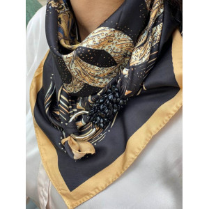 Хустка My Scarf "Золота нічь" , преміум коллекція, прикрашена агатом, подарункова коробочка